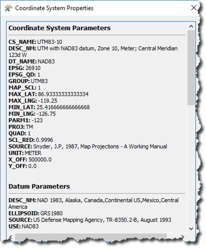 Coordinate System Properties